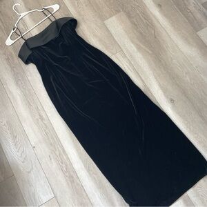 Vintage Velvet Dress maxi womens Black (size 10 petite) whimsigoth classic glam